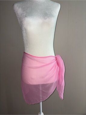 SKIMS -Pink Sheer Swim Sarong Cover-Up
